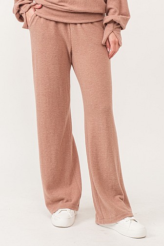 CASHMERE WIDE LEG PANTS WITH POCKETS